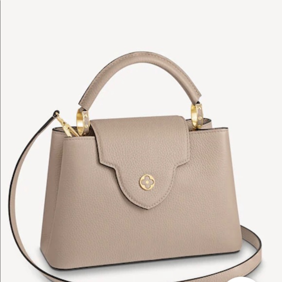 Louis Vuitton Capucine BB Taurillon Leather Iconic Bag Purse Taupe Galet Pebble - Picture 4 of 15